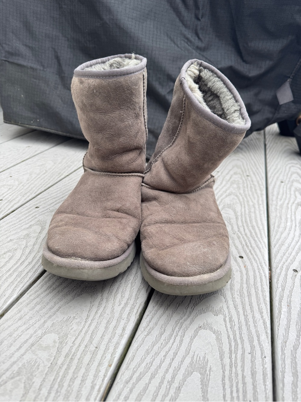 UGG Grey Suede Classic Short Boots